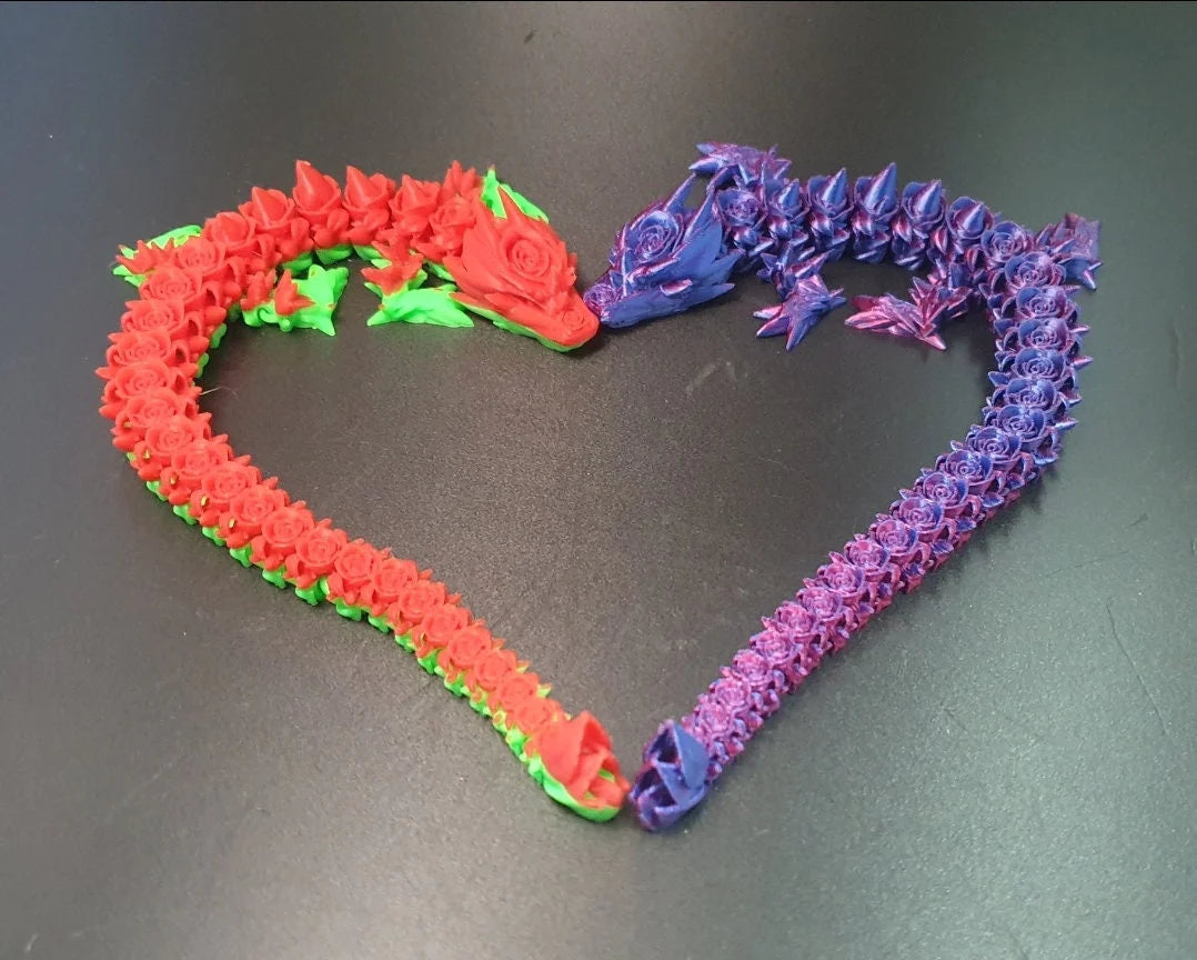 Rose dragons: Mystical messengers from the world of flora and fauna in 3D