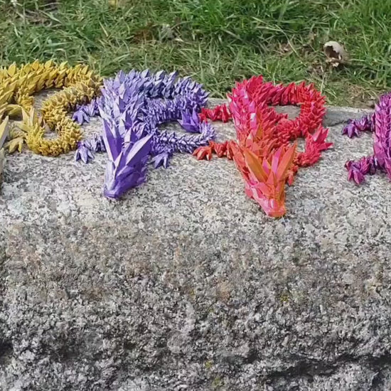 Mystik Drache beweglicher gelenkiger Kristalldrachen 3D Druck gedruckt - articulated Dragon  Schreibtischspielzeug - Stressbälle Office Toy