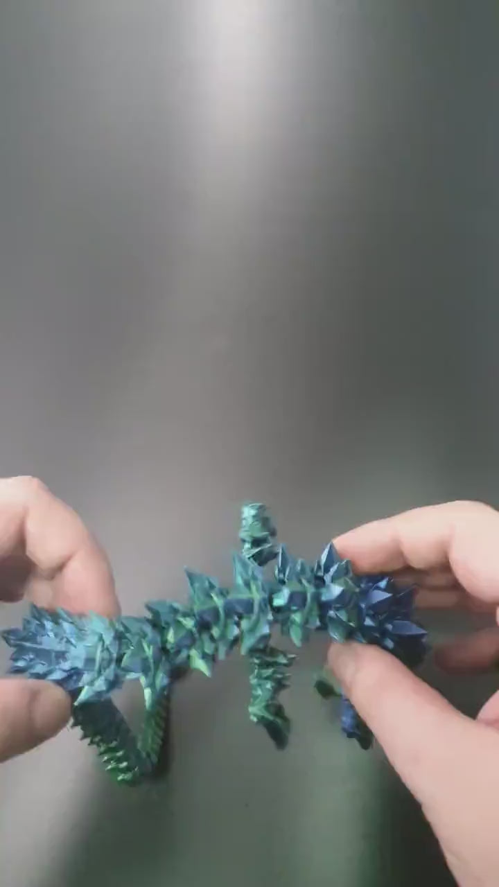 Kristalldrache beweglicher gelenkiger Drache wie aus TikTok - articulated Dragon - Schreibtischspielzeug - Fidget Spielzeug Stressball