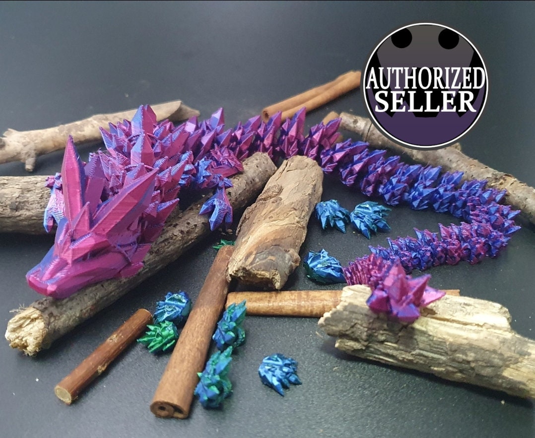 schimmernder Kristall Drache - Schreibtischspielzeug - Farbwechsel Effekte - Crystals Dragons