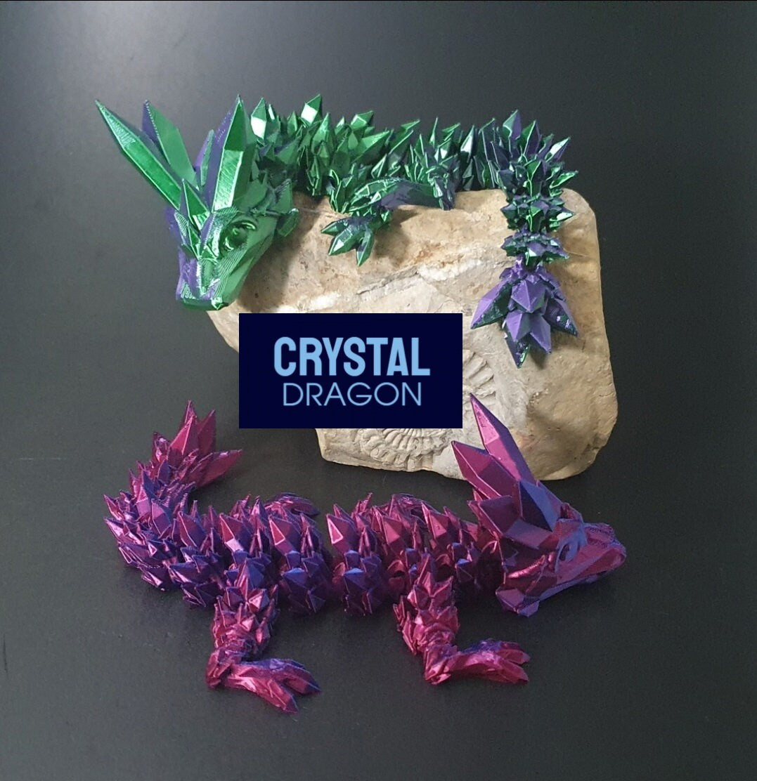 Magic Baby Dragons Crystal Easter Sea Serpent Dragon Kristalldrache Kristall TikTok Articulated Rose Fidget flexibel Beweglich