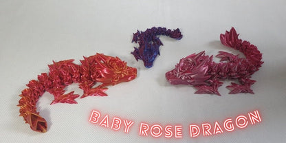 Baby Drache bewegliche flexible gelenkige 3D gedruckte Drachen - Multi schimmernde Farbwechsel Schreibtischspielzeug Stressball - Office Toy