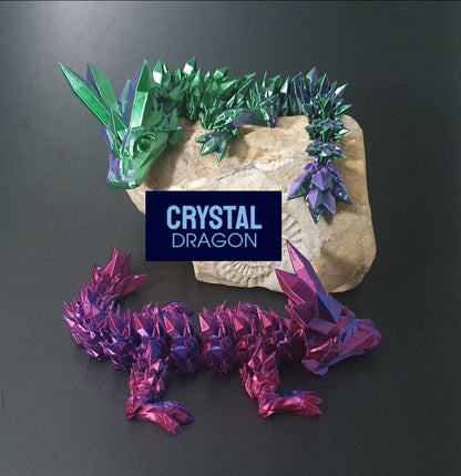 Kristalldrache Crystal Dragon Kristall TikTok Articulated Rosedragon Dragon Rose Fidget flexibel Beweglich
