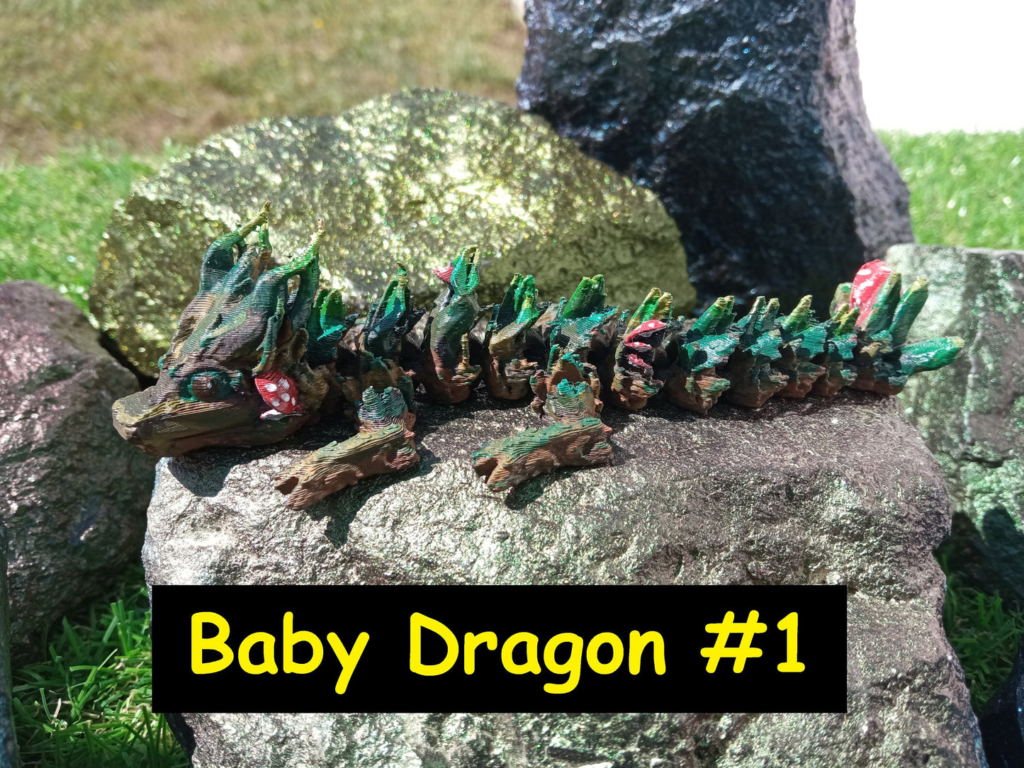 Walddrachen Baby Drache Familie acryl bewegliche Dekoration Figur TikTok Videos articulated Dragon Weltweiter Versand Sendungsverfolgung