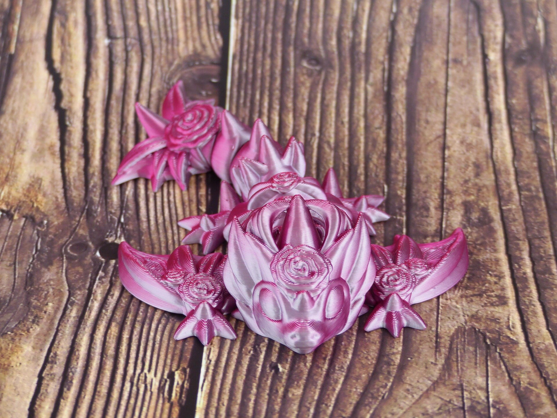 Tiny Rose Phoenix Wyvern TikTok Articulated Dragon Rose Fidget