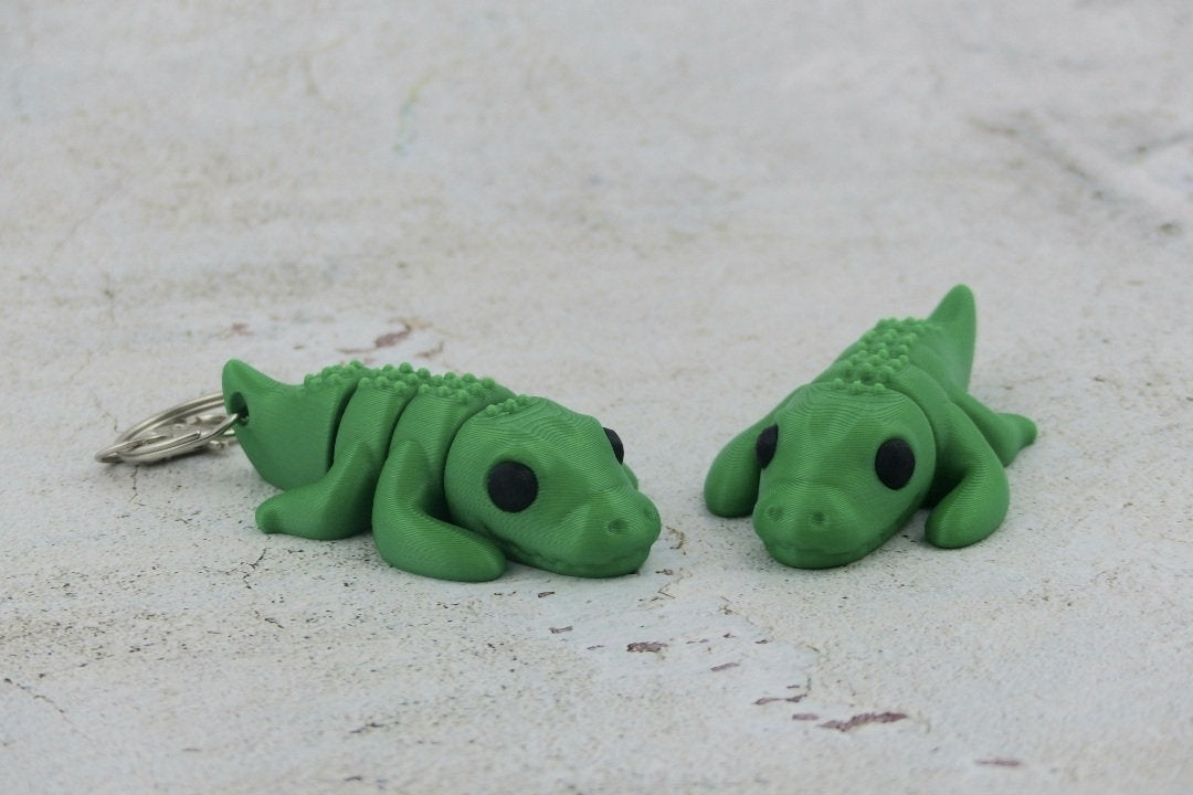 Baby Krokodil Fidget Spielzeug - Krokodile Schreibtischspielzeug 3D gedruckt - Gelenk Glieder Schlüsselanhänger Anhänger