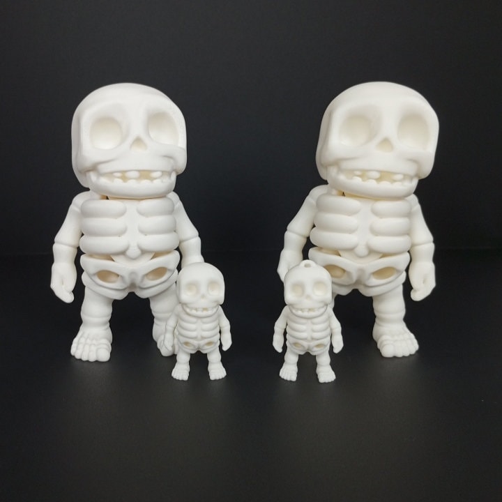 Skelett - Fidget Spielzeug - bewegliche Skelette 3D gedruckt - Gelenk Glieder Schlüsselanhänger Anhänger - Flexi Skull Zappelspielzeug